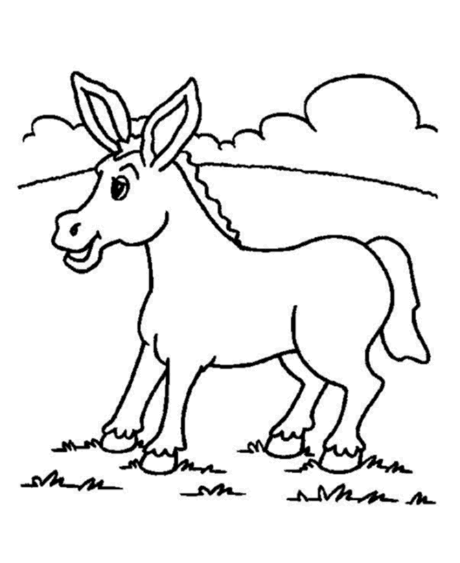 Animal Coloring Pages - Donkey 