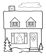  Christmas Home Coloring Pages