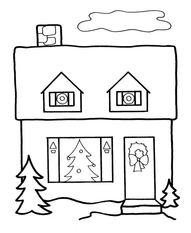Christmas Home coloring page