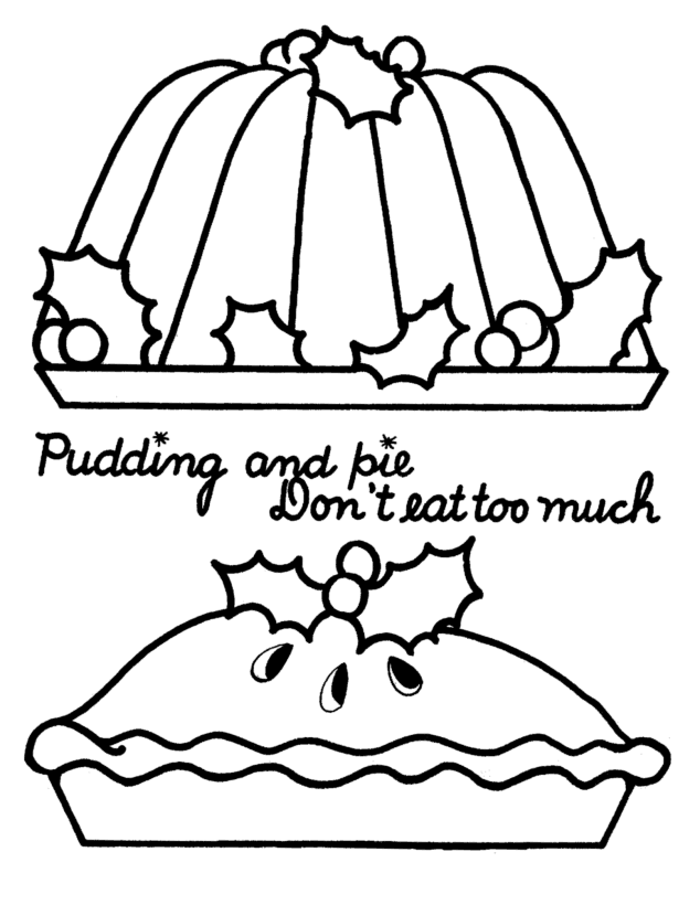 Christmas Pudding coloring page