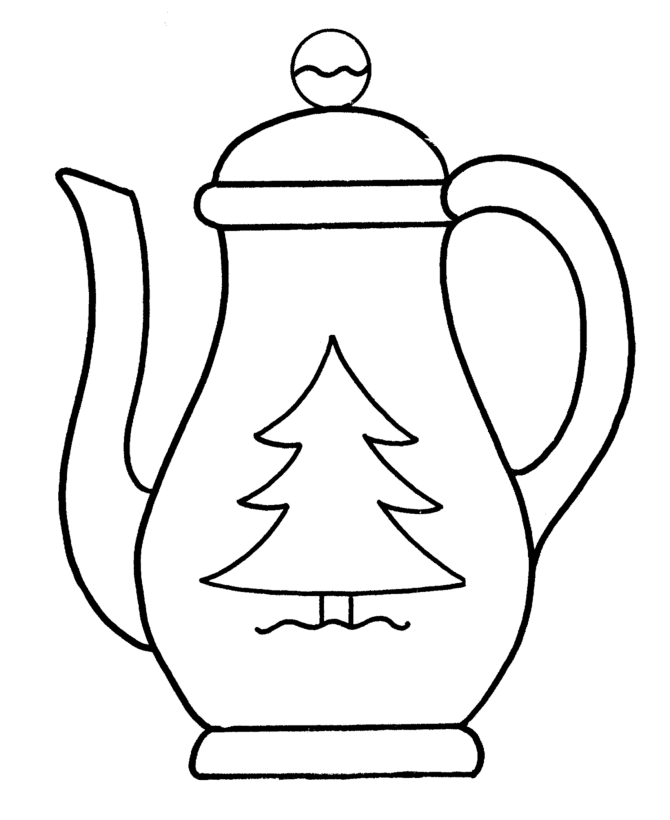 Christmas Coffee Pot coloring page