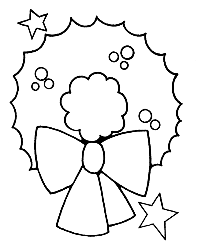Learning Years: Christmas Coloring Pages - Christmas Wreath - Christmas