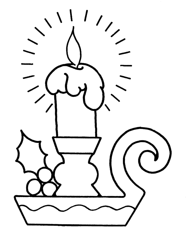 Learning Years: Christmas Coloring Pages - Christmas Candle - Christmas