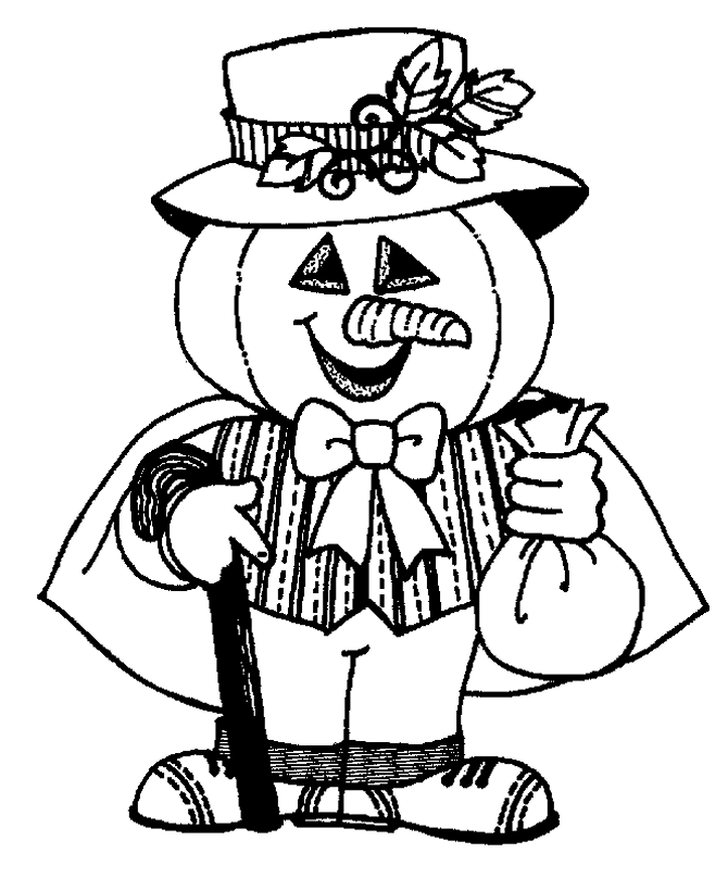 Pumpkin Head costume coloring page