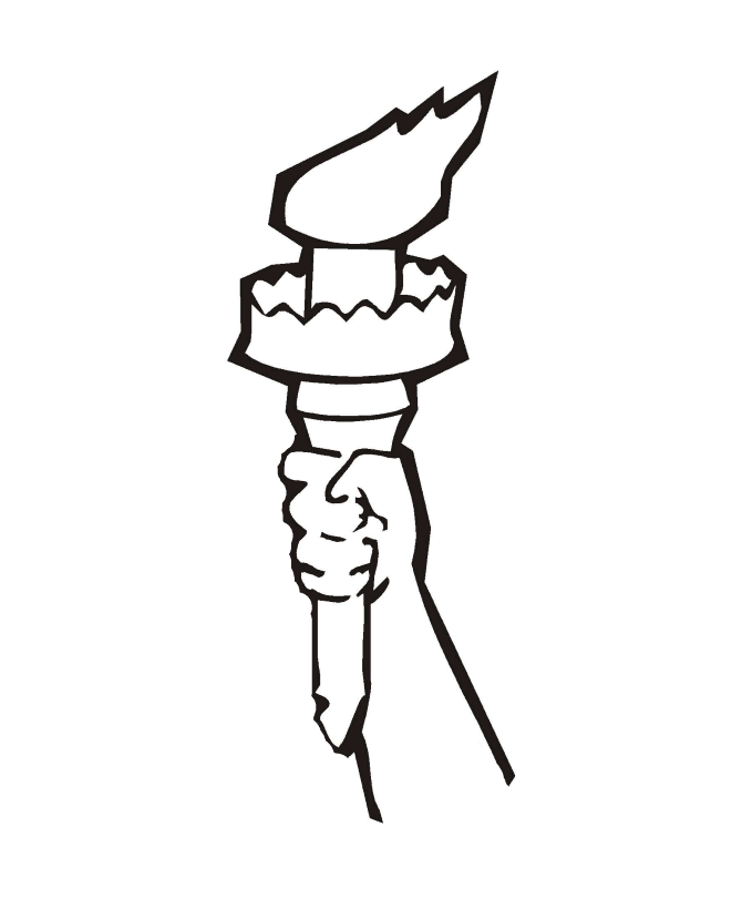 The Statue of Liberty torch coloring page