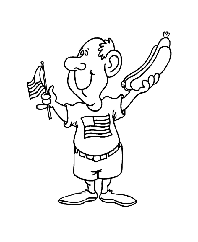 The July 4th celebration coloring page