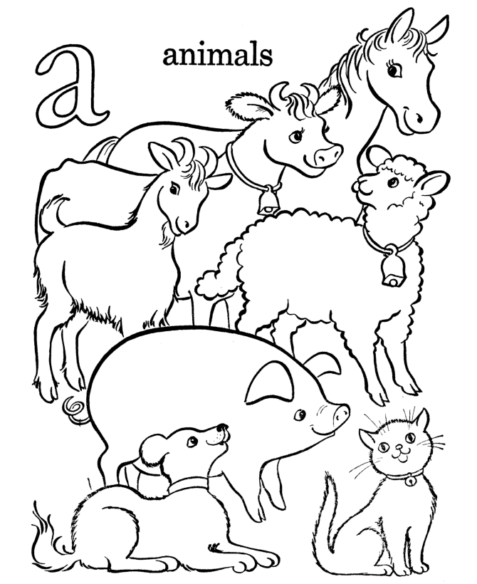 Letters & Objects Coloring Pages - a 