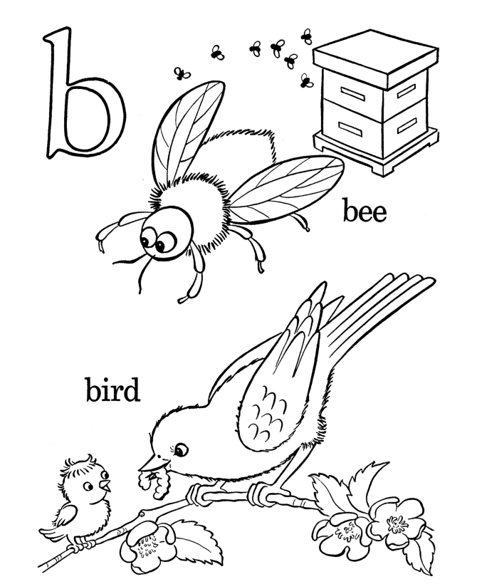 Letters & Objects Coloring Pages - b