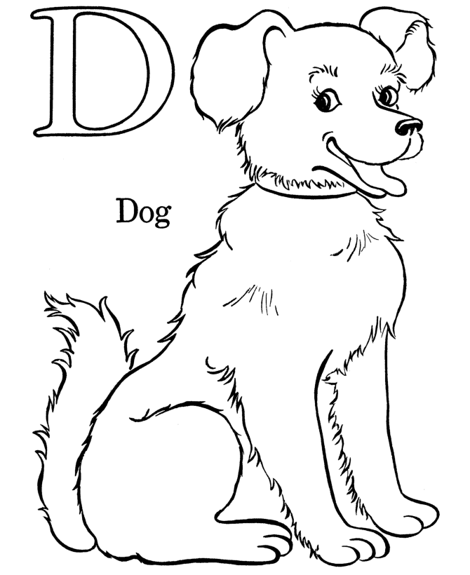 Letters & Objects Coloring Pages - D 