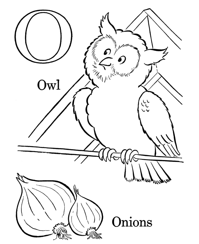 Letters & Objects Coloring Pages - O