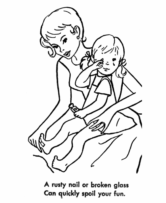 Safety Coloring Pages - Barefoot Safety