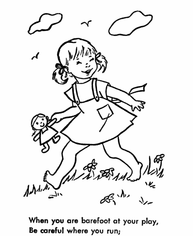 Safety Coloring Pages - Barefoot Safety
