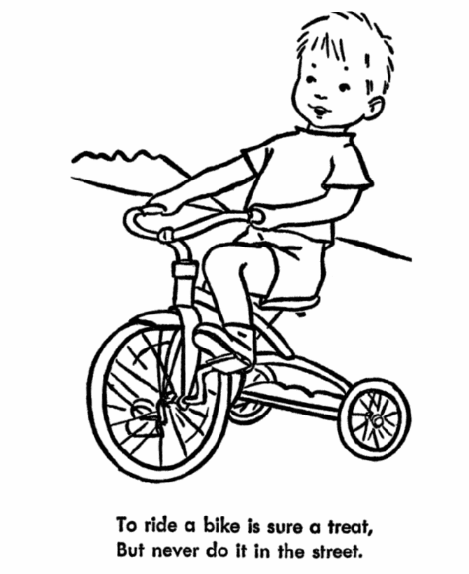 Safety Coloring Pages - Bike Safety