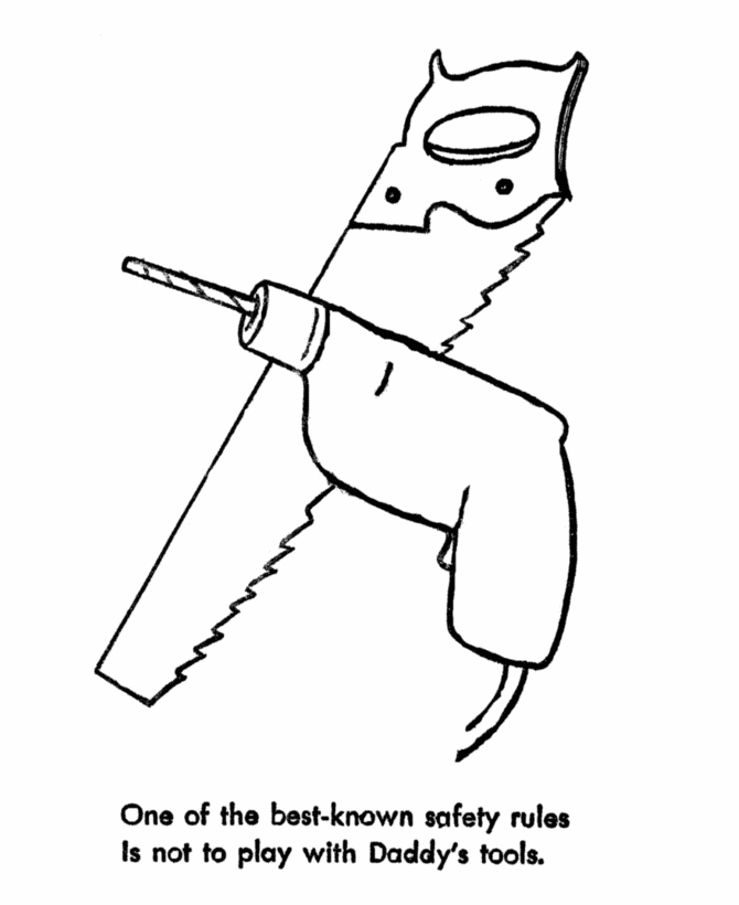 Safety Coloring Pages - Tool Safety