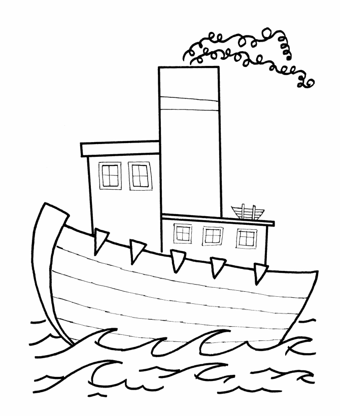 Tug Boat Coloring Page  