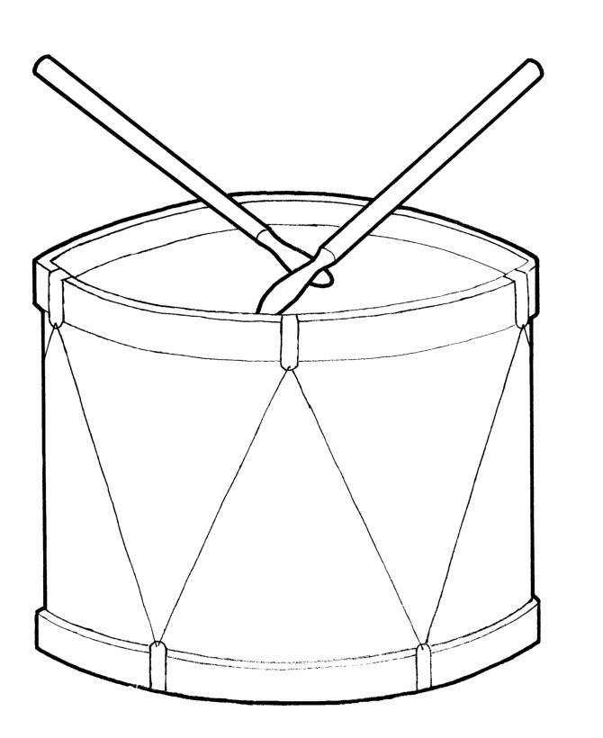 Simple Shapes Coloring Pages - Toy Drum