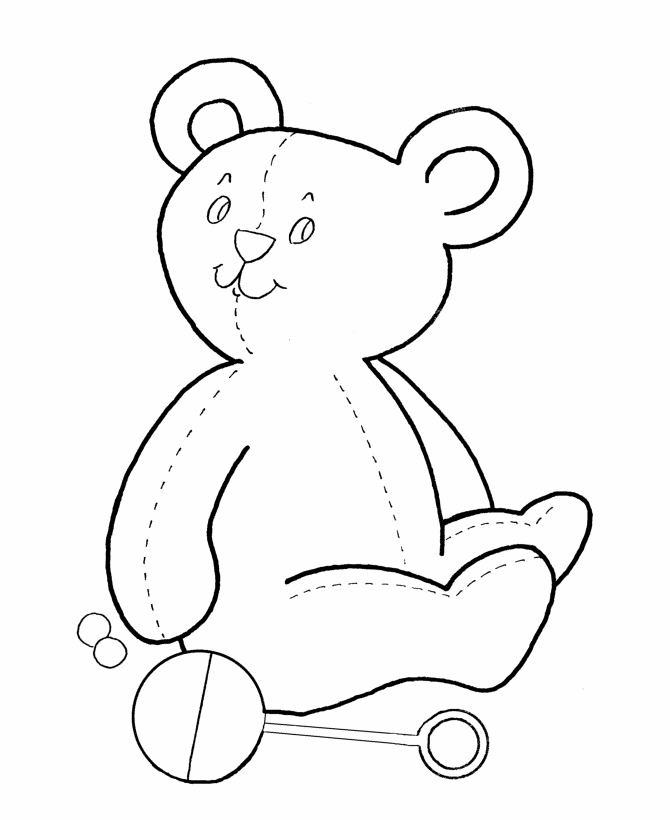 Simple Shapes Coloring Pages - Teddy Bear