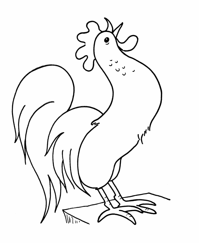 Simple Shapes Coloring Pages - Rooster