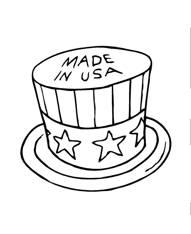 USA Coloring Pages - Empty Hat