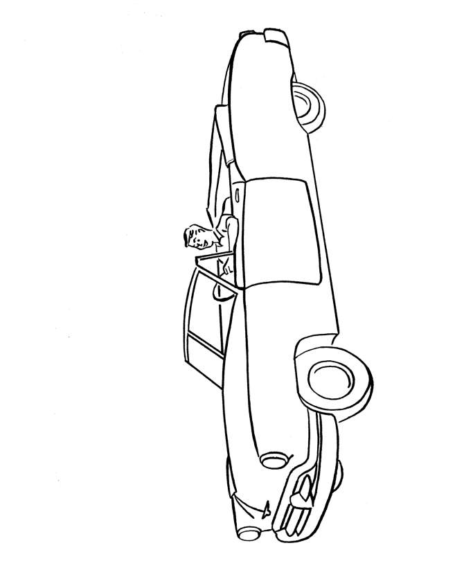 Cars and Vehicles Coloring Pages - Old Convertible Car