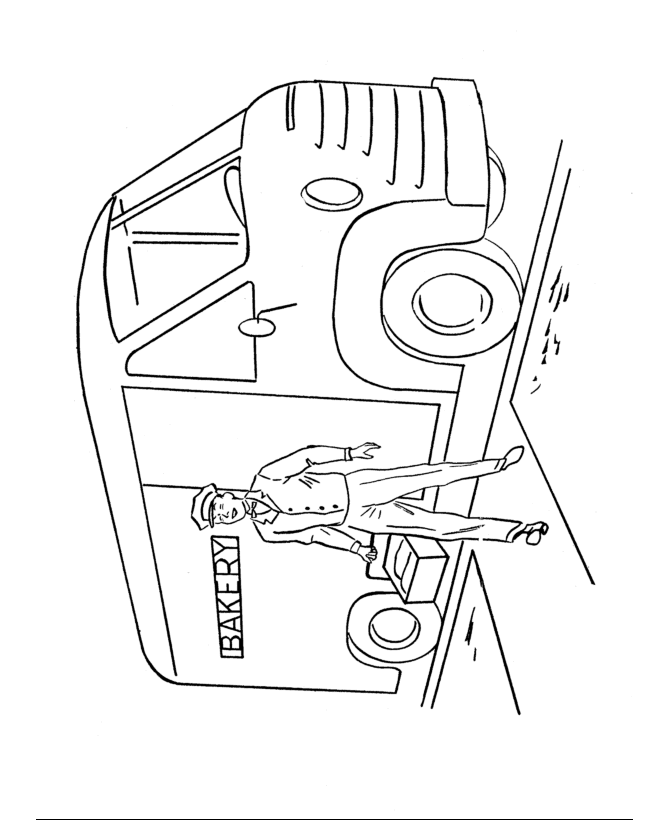 Cars and Vehicles Coloring Pages - Delivery Truck 