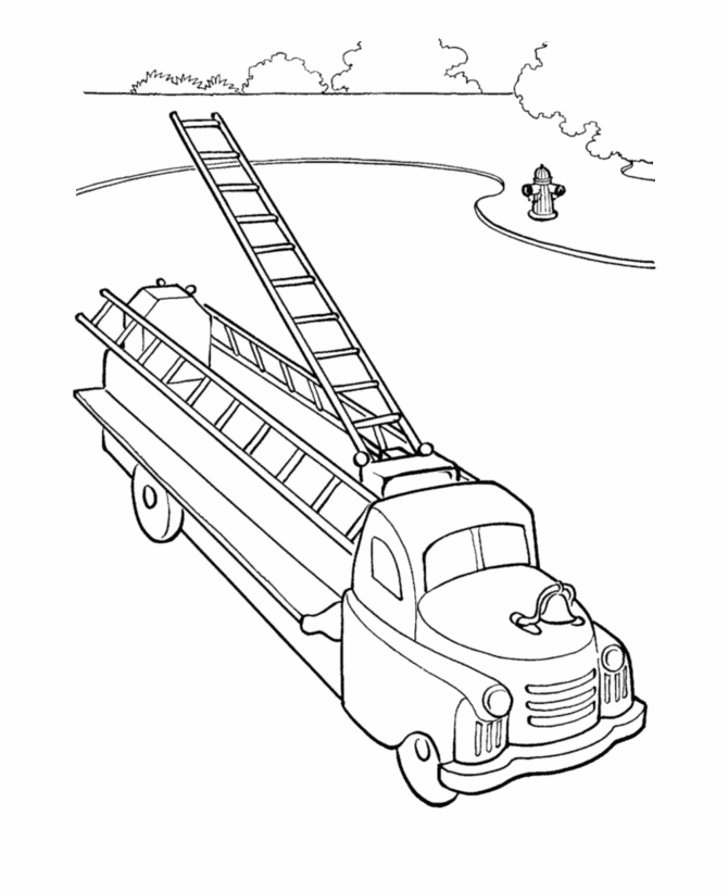Toy Fire Engine Coloring Page - Fire Truck