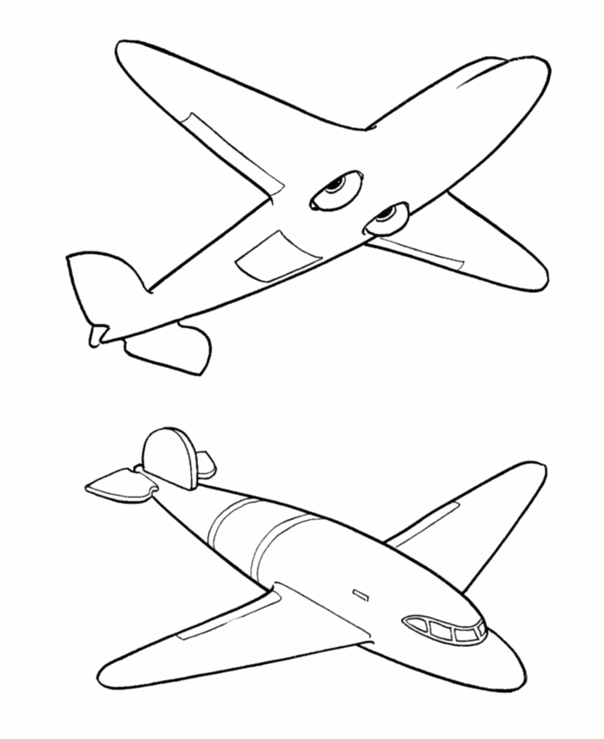 Toy Airplanes Coloring Page 